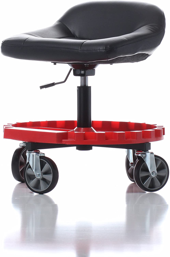 Creeper Seat Monster Padded Rolling Mobile Work Stool Adjustable Height Mechanic