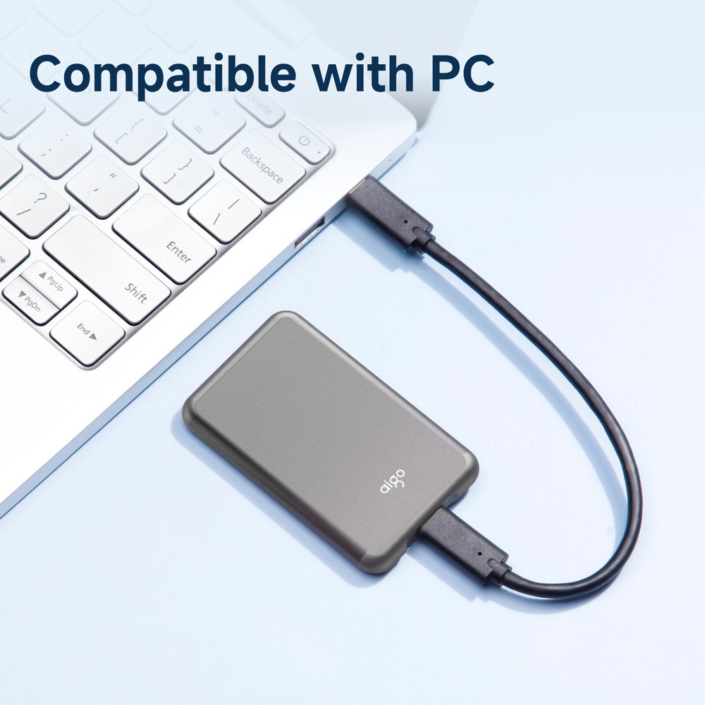 aigo S7 Portable External SSD USB 3.2 USB-C to A Data Transfer for PC Laptop
