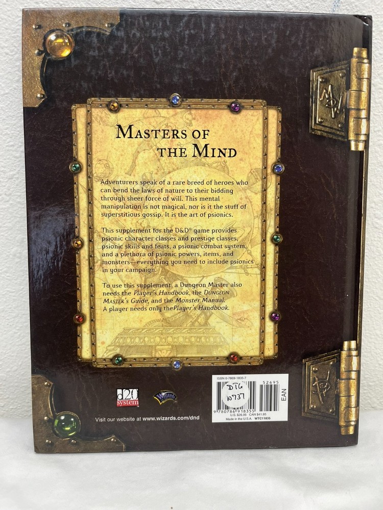 Dungeons and Dragons 3e Psionic Handbook Hardcover