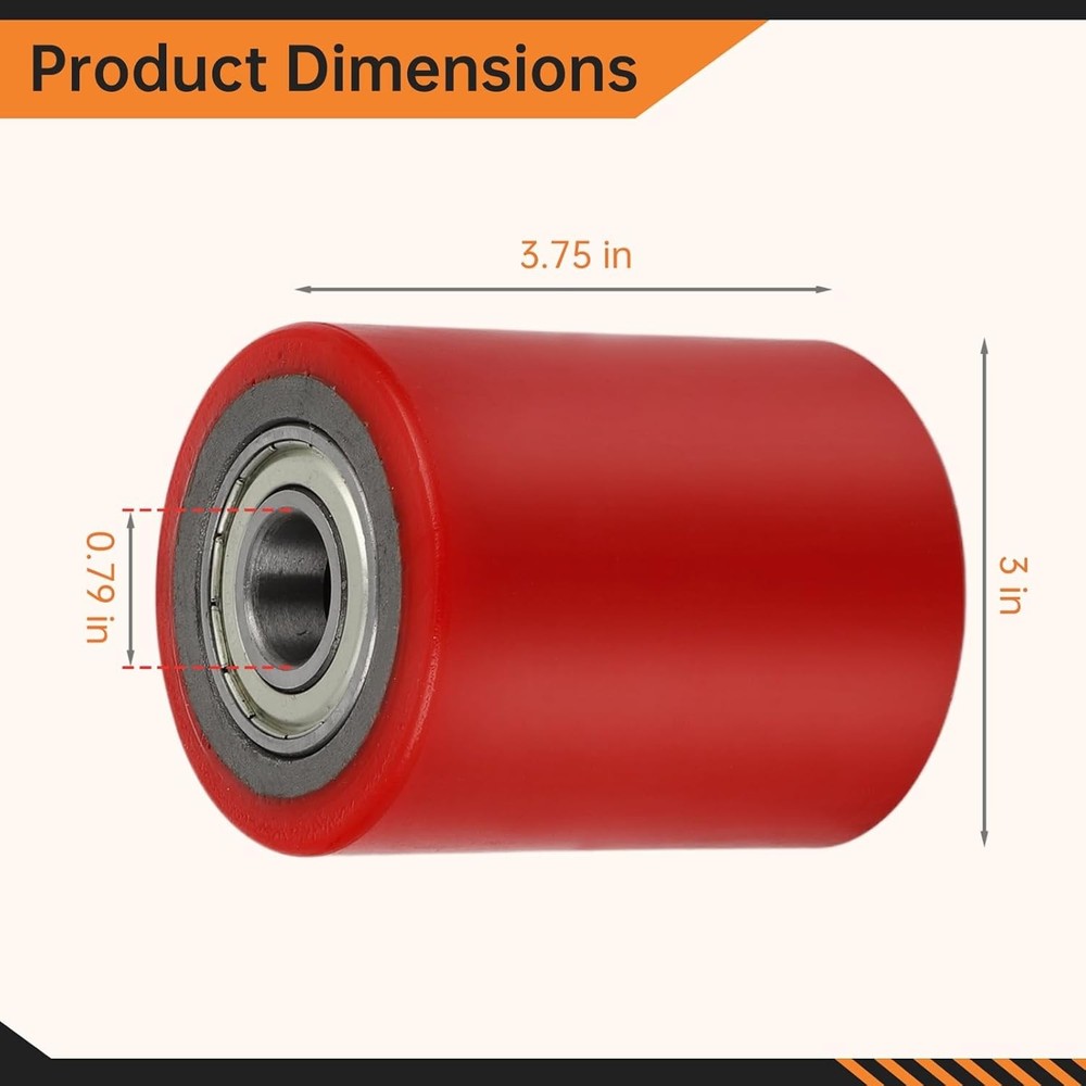 Pallet Jack Load Wheels 3x3.75 Inch 2 Pair