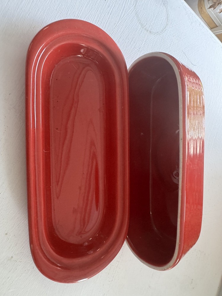 Chantal Butter Dish Red Ceramic Covered