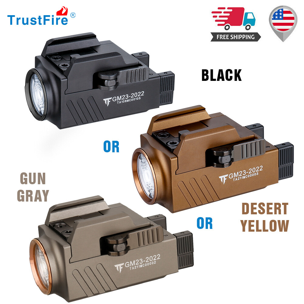 Trustfire Rechargeable Weapon Flashlight Tactical Compact Pistol Light Mounted
