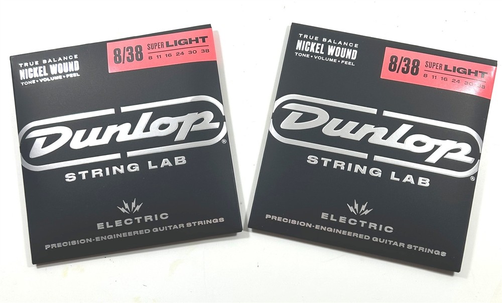 Dunlop Guitar Strings 2 Sets Electric Nickel Wound Extra Light 08-38 String Lab