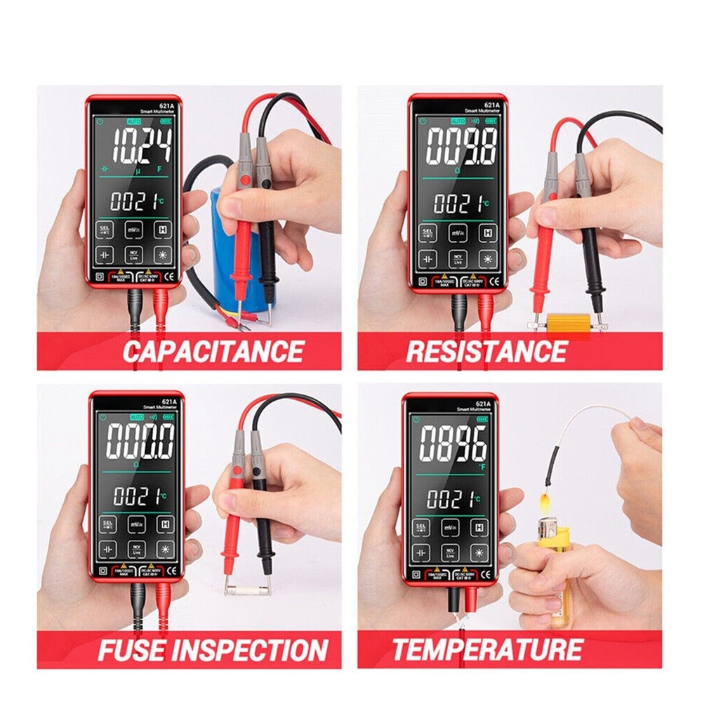 DC/AC 10A Smart Digital Multimeter Multi-meter Tester Touch Screen Rechargeable