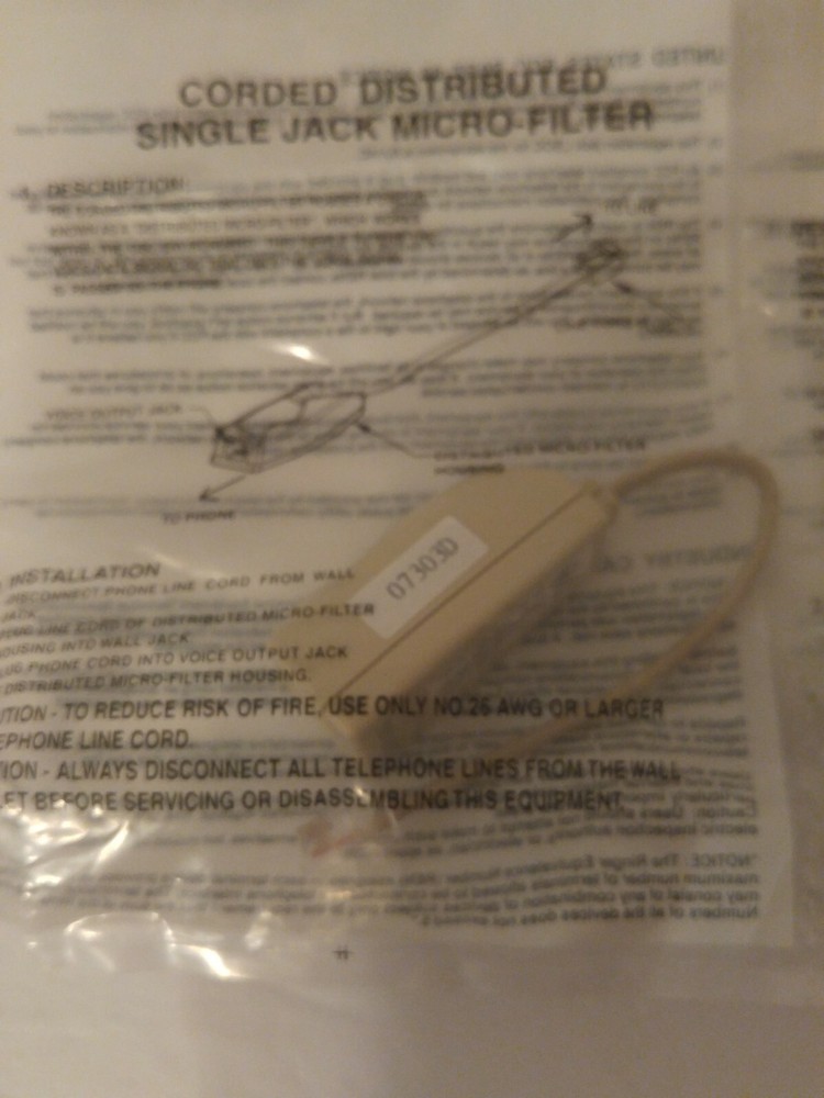 Corning Corded Distributed Single Jack Micro Filter LOT of 4 NEW