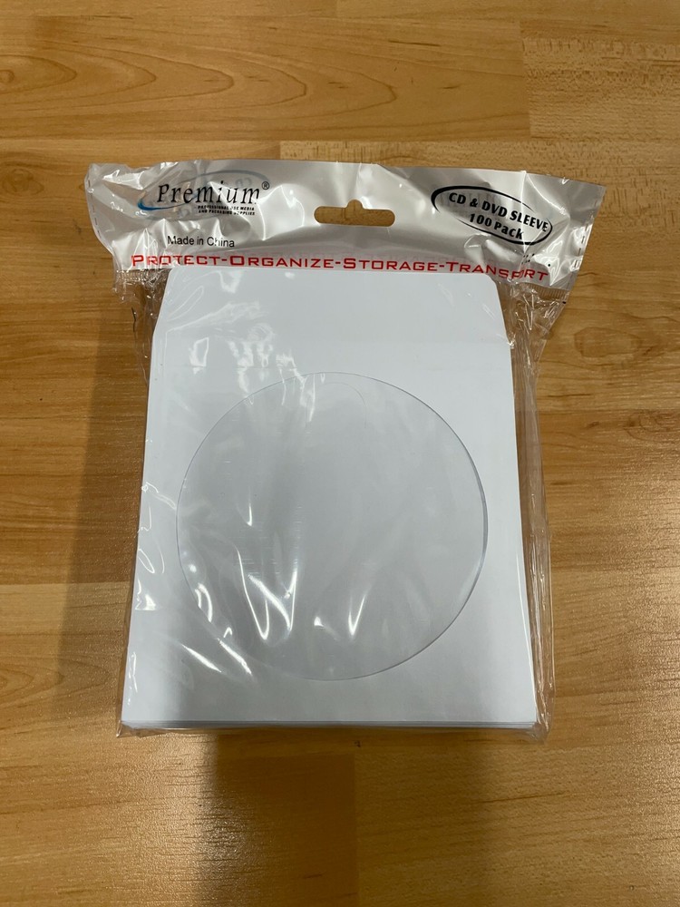 CD/DVD Storage Sleeves (100 pk; White)
