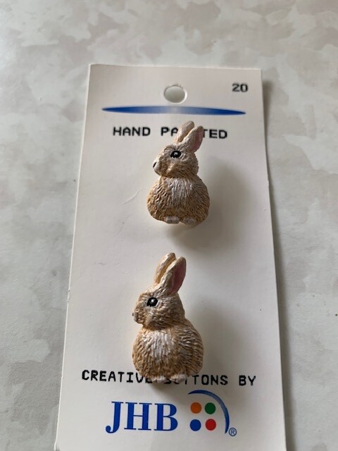 JHB INTERNATIONAL 3D BUTTONS RABBIT BUTTONS RABBIT BUTTON 2PCS
