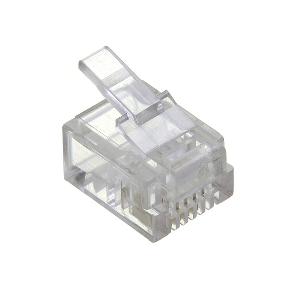 50 Pack RJ12 Modular Plug for CAT3 Cable 6P6C Connectors Telephone Solid Plugs