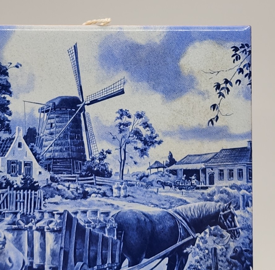 Ter Steege Delft Blue Tile Milkman 6" x 6"