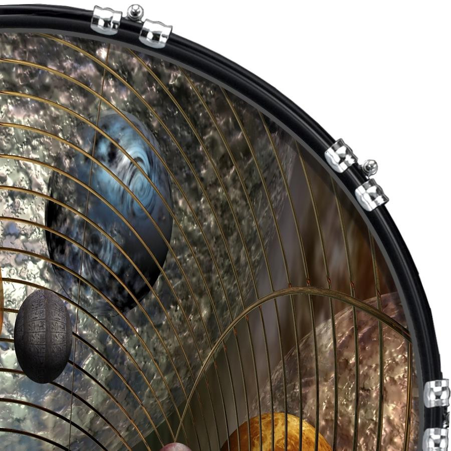 20" Custom Bass Kick Drum Front Head Graphical Graphic Planets Structure