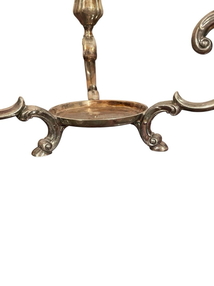 Baroque by Wallace Silver Plate Candelabra 3 Arm Design 312