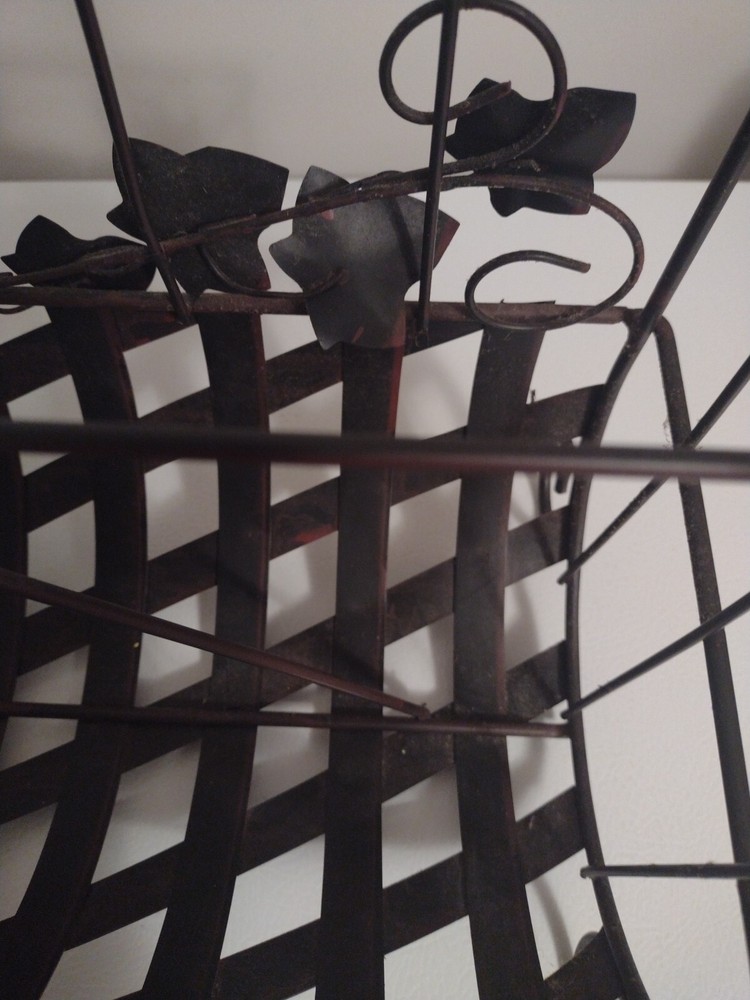 Vintage Wrought Iron Grapevine Magazine Rack