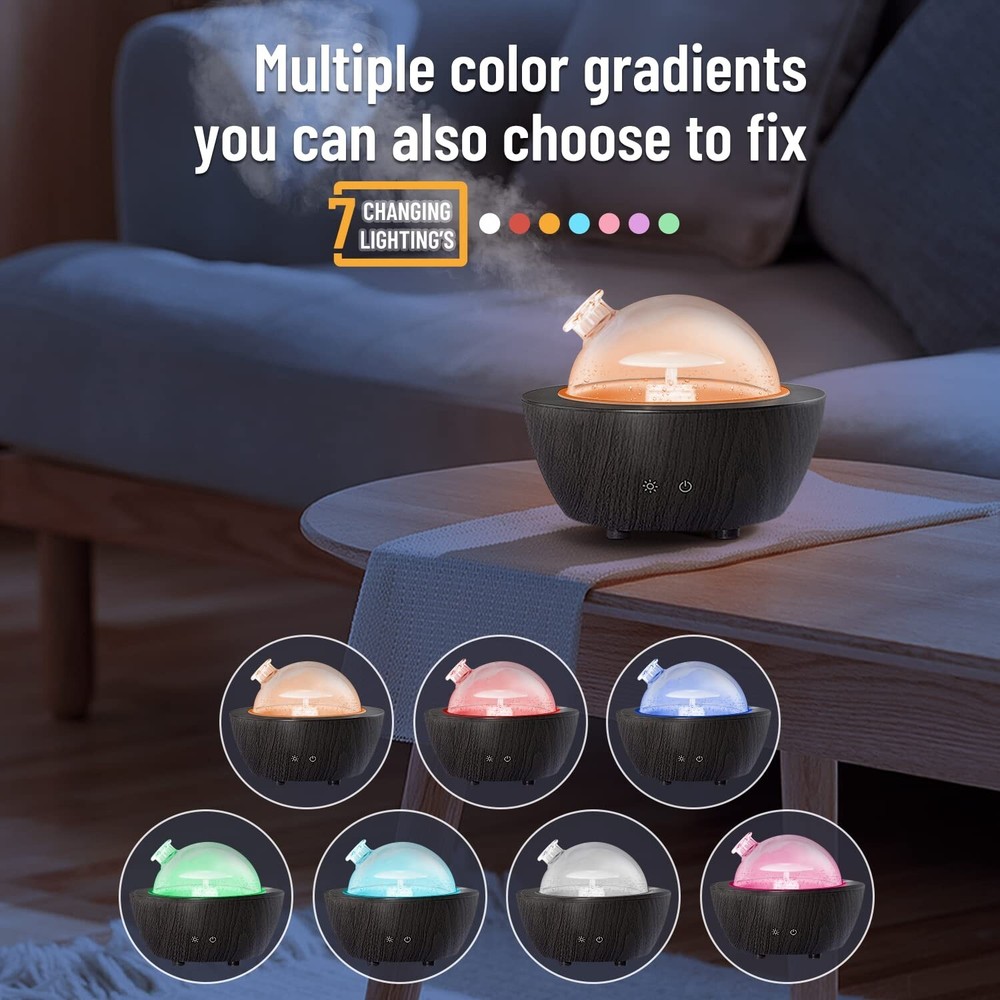 Glass Essential Oil Diffusers ，280ml Aromatherapy Diffuser for Esse... Fa