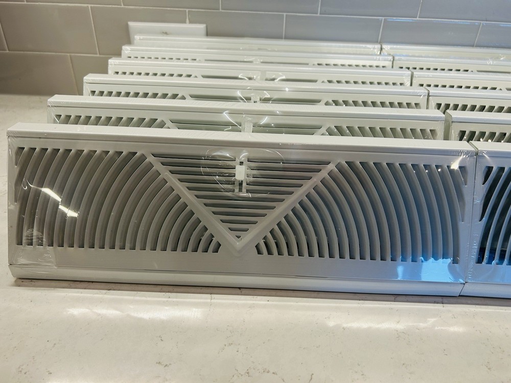 6 Pcs Baseboard Register Vent 15” Round Flow Diffuser Covers (White)