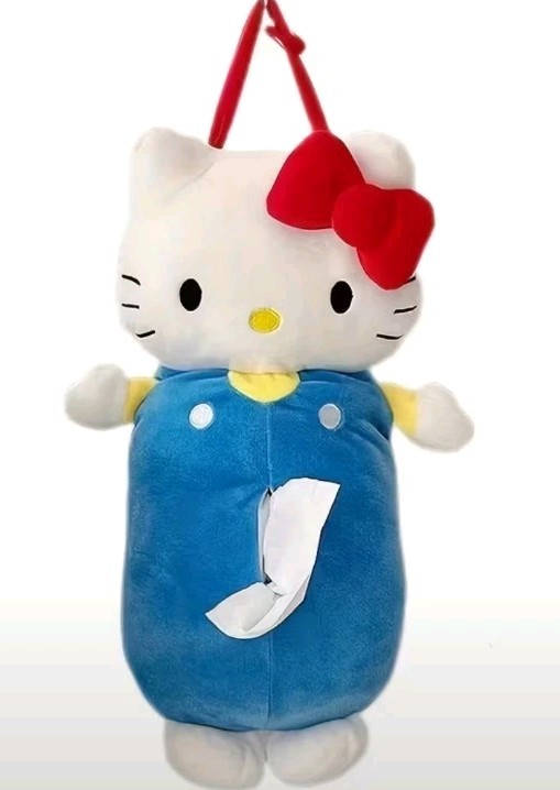 Hanging Kitty Tissue Despenser, Plush! Back load & Pull In Front ,Unisex