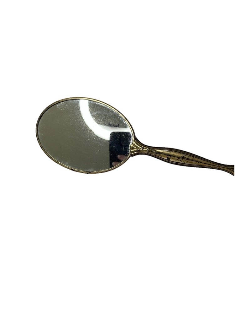 Vintage Hand Mirror Gold Tone