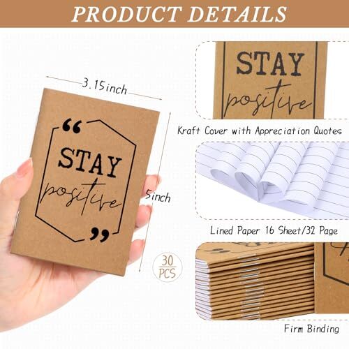 Pcs Inspirational Notepads Pocket Motivational Notebook Mini 30 Brown