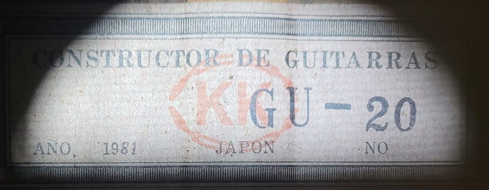 KK 10 string classical guitar, model GU-20, 1981