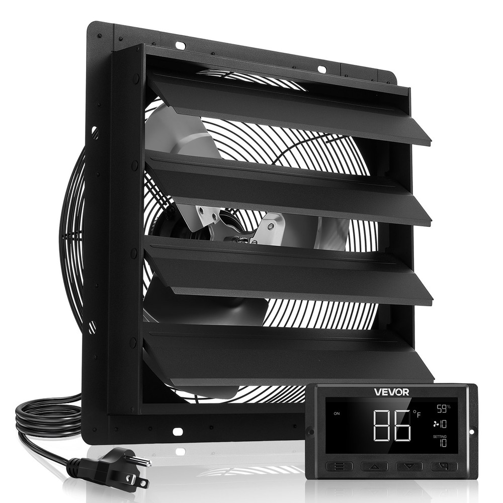 16 inch Shutter Exhaust Fan Wall Mounted Attic Vent Fan with Smart Program