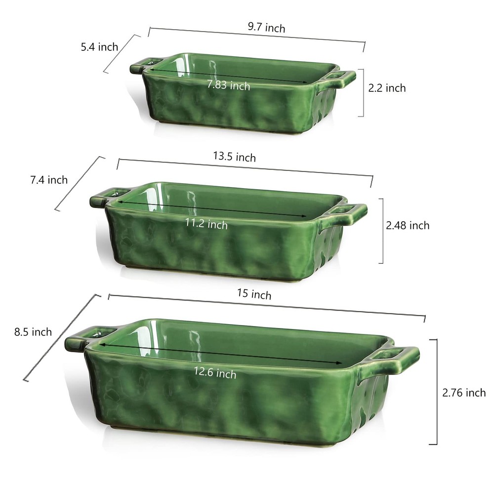 VICRAYS Ceramic Bakeware Set, Porcelain Rectangular Baking Dish, Baking Pan L...