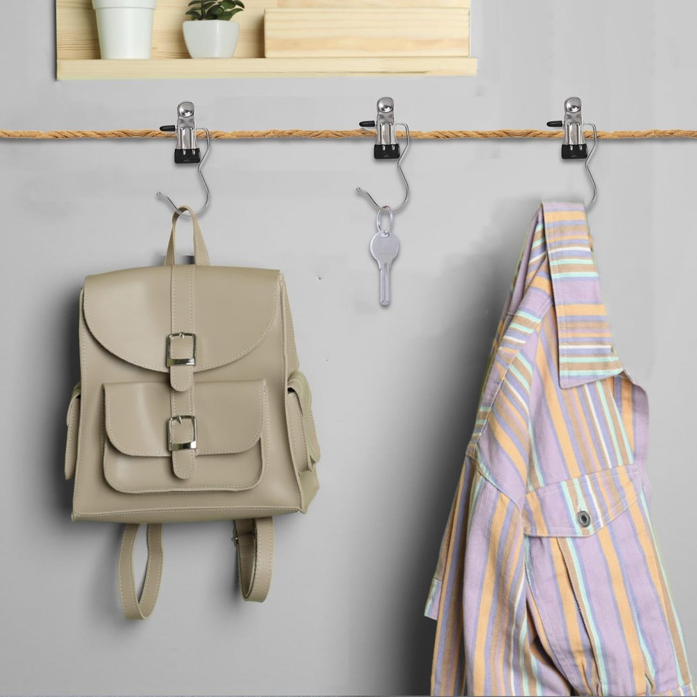 24 Pack Hanger Clips, Multi Function Clip Hooks, Laundry Hanging Hooks Clips,...