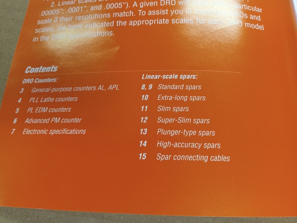 Mitutoyo Digital Readout Counters and Linear Scales Specifications