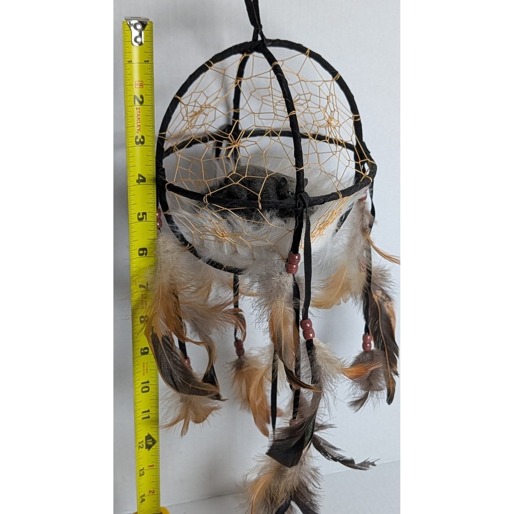 Handmade Dream Catcher Bear Decor Feather Beads Hanging Boho Native Style