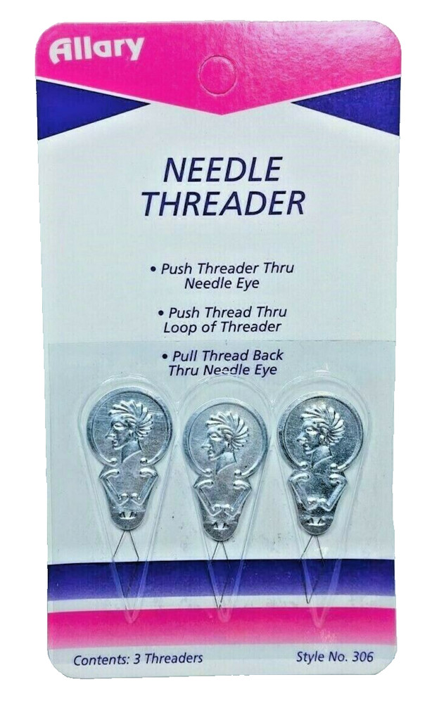 Allary 306 Needle Threader 3 Pack Thin Wire Sewing Tool Hand Machine Stitching N