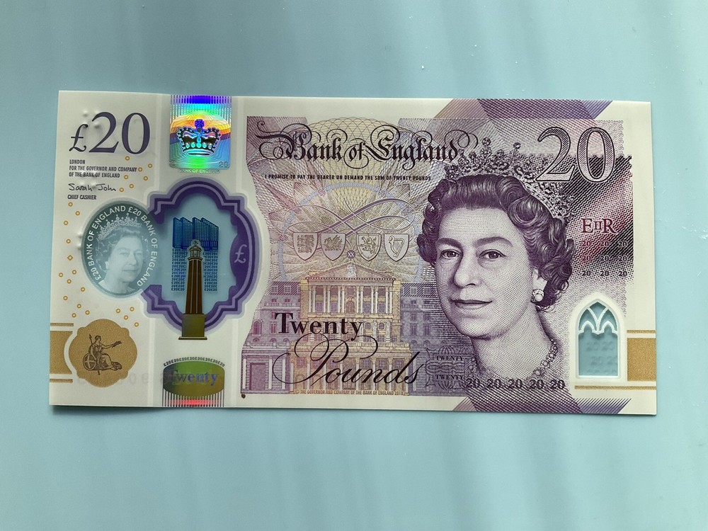 UK £20 polymer note uncirculated NM- M condition