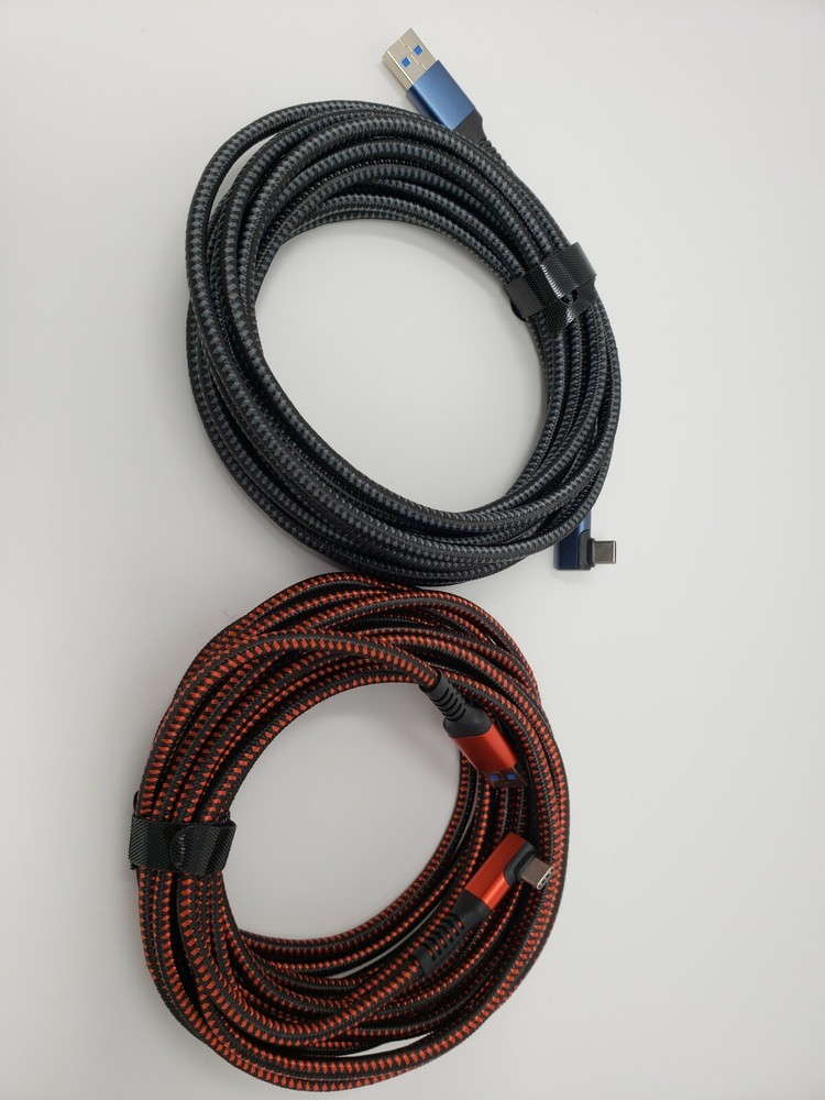 2 Pack 16ft Link Cable for Meta Quest 2/3 VR Type C-A PC Gaming & Charging Cord