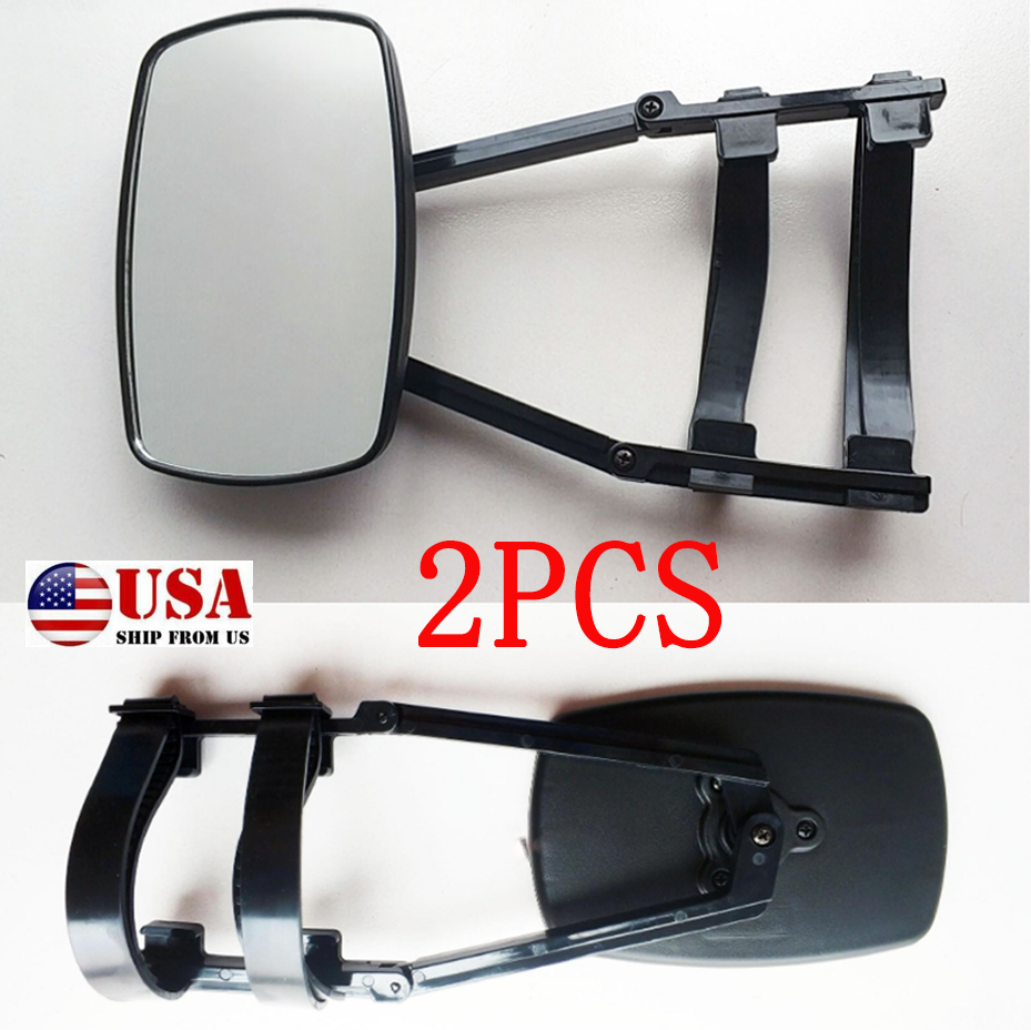 2 Pcs Extension Clip-On Towing Mirror Side Mirror For Trailer Hauling Adjustable