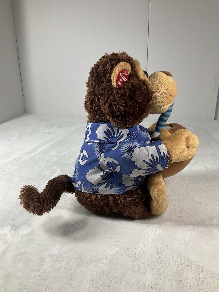 Cuddle Barn Vacation Monty 11'' Monkey Sings "Escape" Drinks Ron Jon W/ Tags