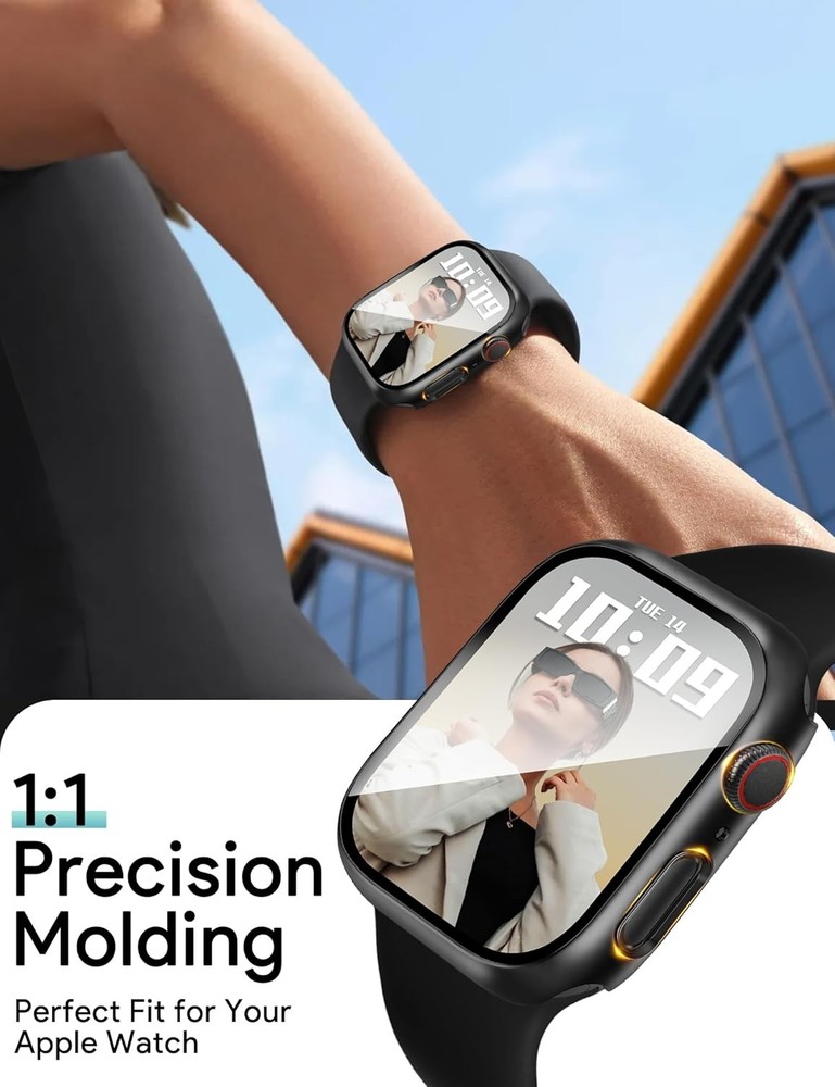 2 Pack Hard PC Case with HD Tempered Glass Screen Protector for Apple Watch 42mm