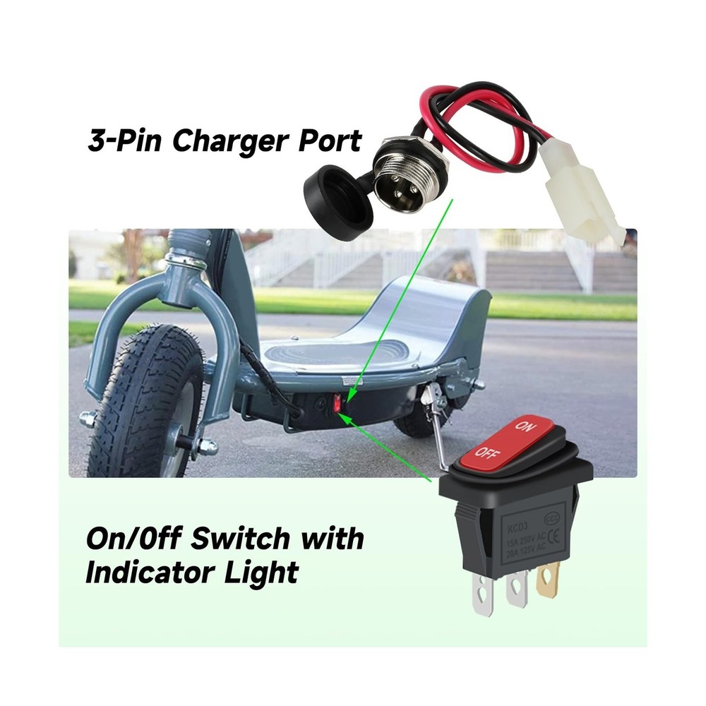 24V Controller and Throttle Compatible with Razor E200 E300 Electric Scooter ...