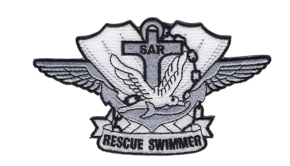 SAR Search & Rescue Swimmer Silver Badge Patch