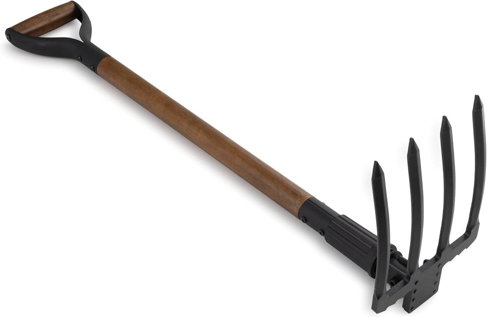 Folding Spading Fork - Versatile Gardening Tools for Digging, Aerating, and Tren