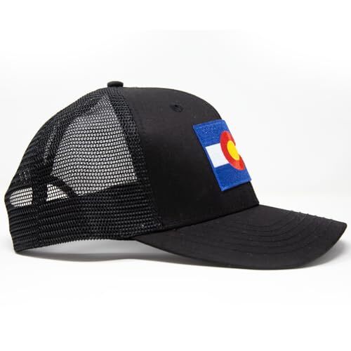 Colorado Flag Adjustable Hat Trucker Cap Baseball Snapback (All Black)