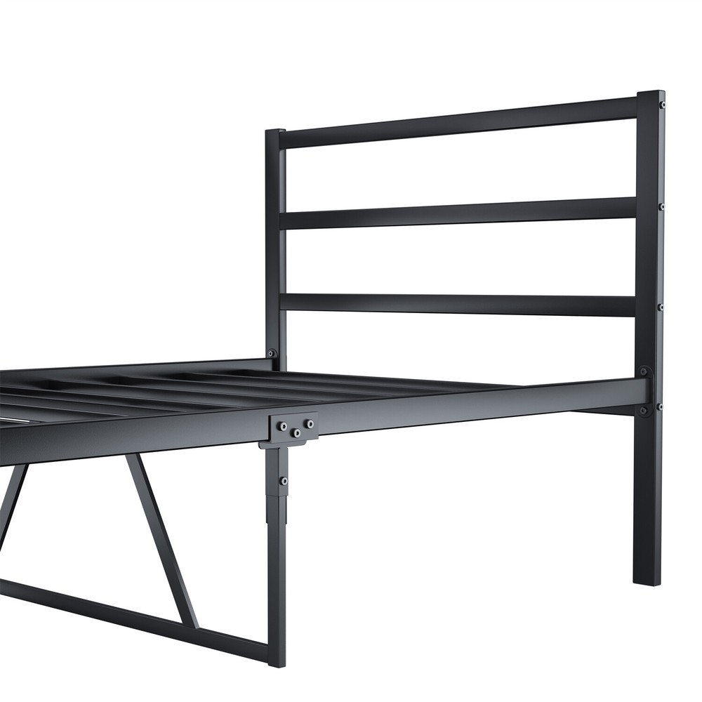 Twin/Queen/King Size Bed Frame Metal Platform Bed Frame w/ Headboard Black US