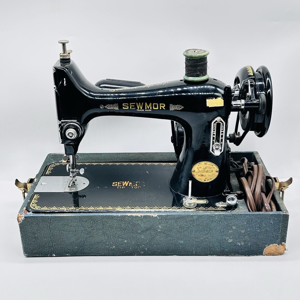 Sewmor Sewing Machine Model 303 Featherlight Portable + Case (Not working?)