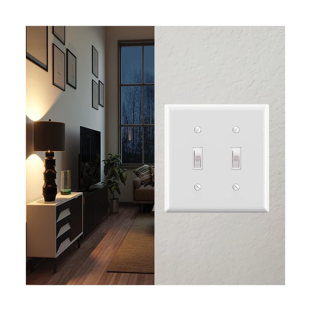 2-Gang Toggle Light Switch Wall Plate,Double Switch Wall Plates, Light Switch...