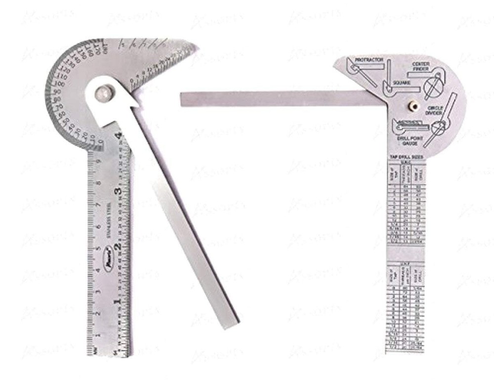 Multi Purpose Protractor Square Rule Centre Finder Divider Drill Point Gauge