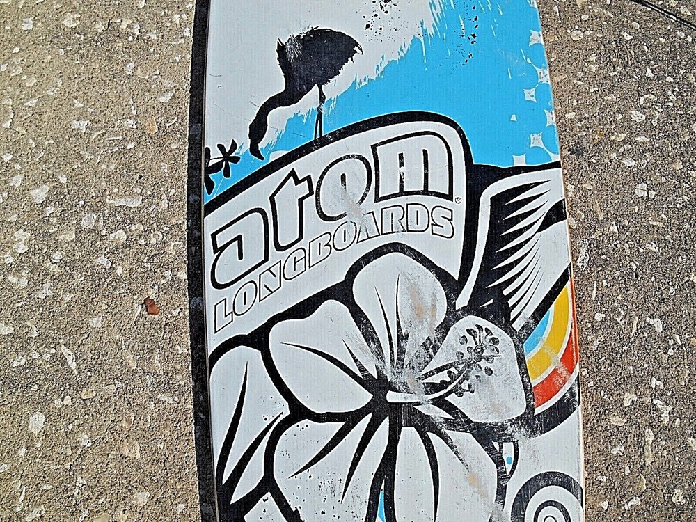Atom Pintail 39" Longboard Skateboard Concave Maple Deck Blue Surf
