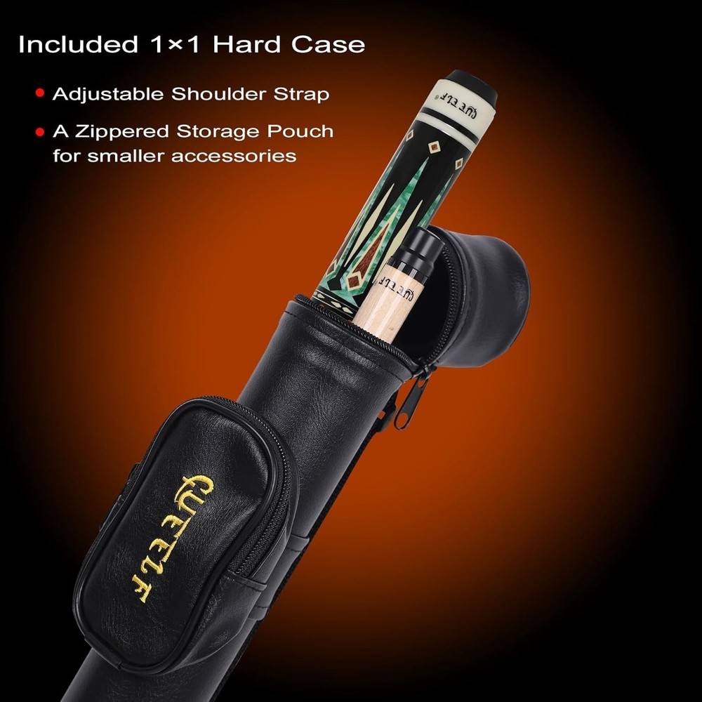 Low Deflection Pool Cue with Hard Case