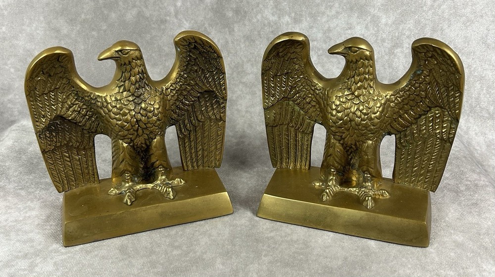 Vintage Brass Eagle Bookends 1960s