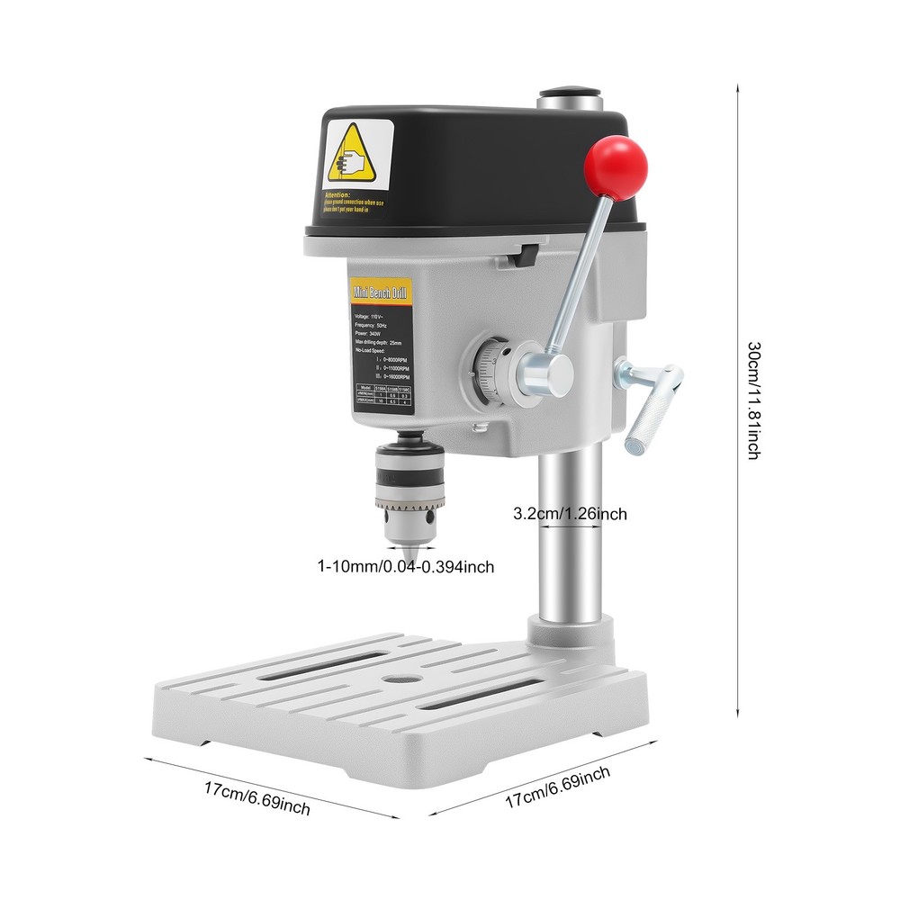 Electric Worktable Corded Portable Mini Drill Press Bench Drilling Machine