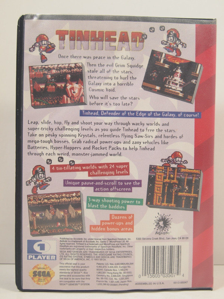 Tinhead Case (SEGA Genesis) Authentic BOX ONLY