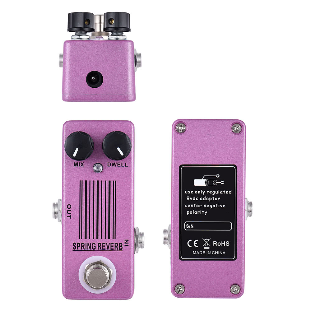MOSKY Guitar Effect Pedal Bottomless Depth Spring Reverb Sound MIX DWELL Button