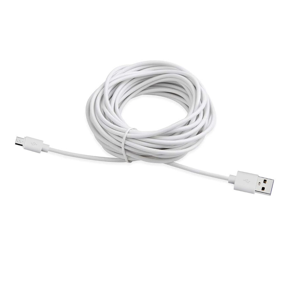 Smays 4-Pack 25ft Security Camera Micro USB Extension Cable 25 Feet, White
