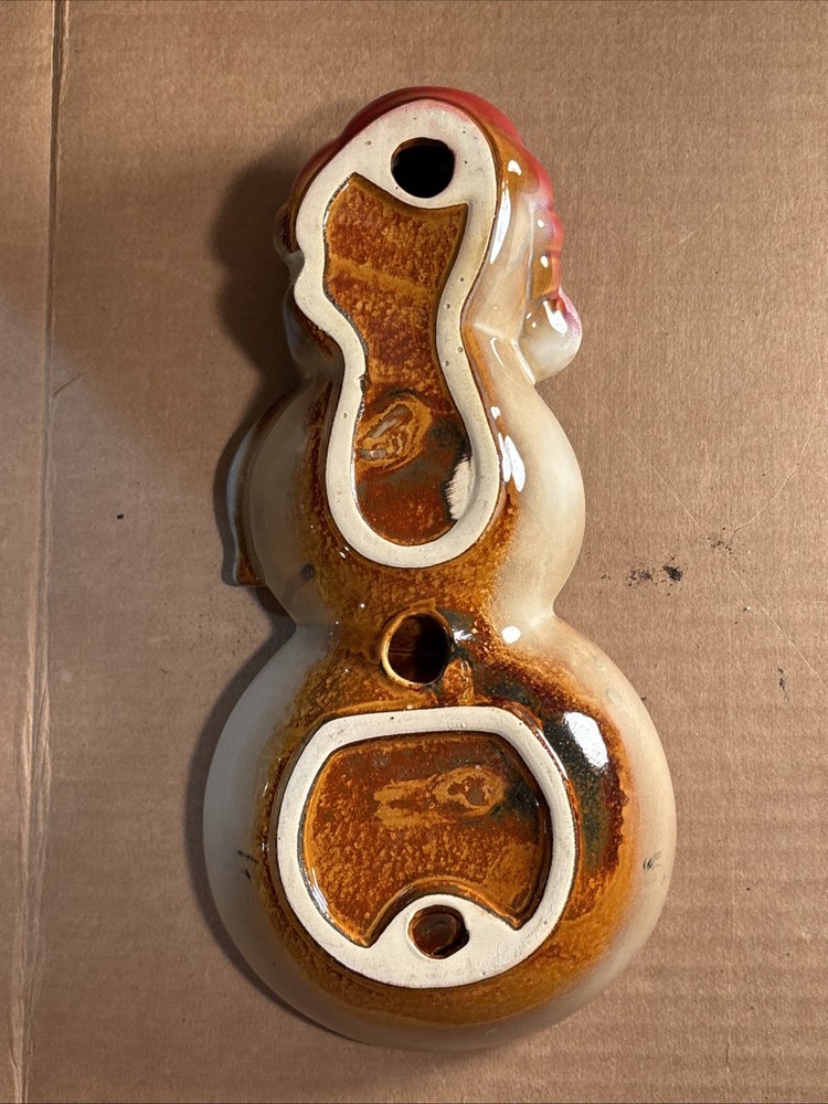 Ceramic Snowman Divided Trinket/ Candy Dish Glazed