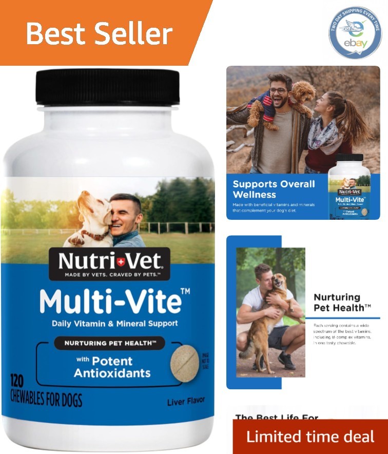 Nutri-Vet Multi-Vite Chewable Vitamins for Strong Bones & Immunity, 120 Count